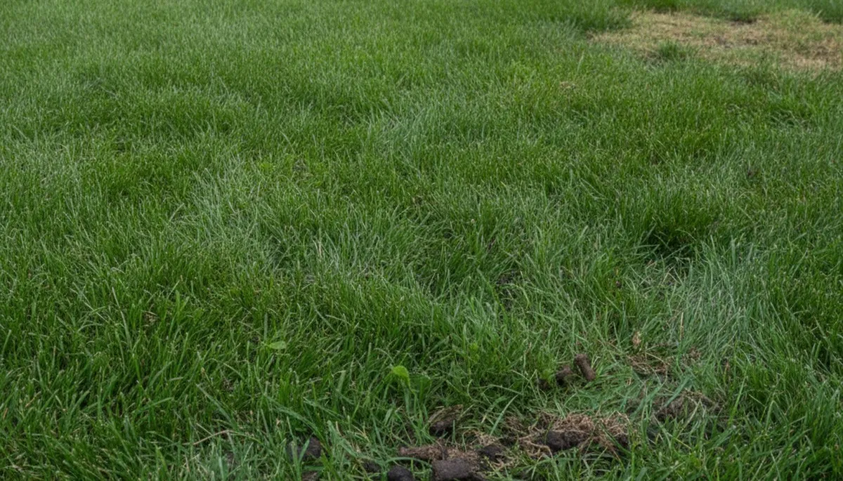 Post-aeration lawn recovery showing greener, dense grass in Columbia SC by Chop Chop Landscaping